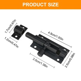 Pack of 4 Door Bolt Black Small Sliding Lock Lock Black Sliding Bolt for Doors Latch Lock Small Door Bolt Security Door Bolt with Screws for Garden Gate, Shed, All Interior Doors