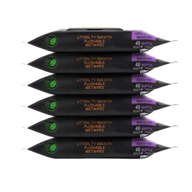 JYJZ XXL Flushable Wet Wipes, 6 Pack (288 Wipes), Disposable, Biodegradable, Extra Large With Aloe & Vitamin-E, Drain and Marine Life Friendly, Utterly Smooth, Mildly Scented, Irresistible