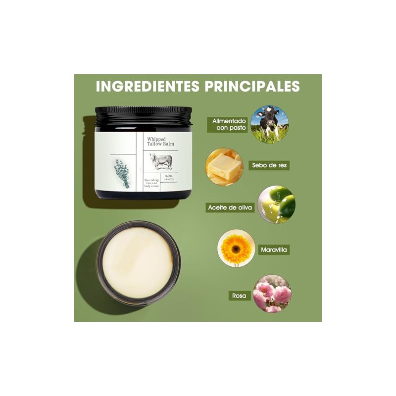 2PCS Cebo de Res para La Cara, Crema de Calendula