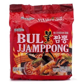 Paldo Jjajangmen Instant Noodle with Black Bean Sauce Family Pack 4pk Korean Flavor Food Pansit - Flavors & Size: Bul Jjamppong Instant Noodles Family Pack
