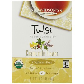 Davidson's Tea Tulsi Chamomile Flower, 8-Count Tea Bags (Pack of 12)