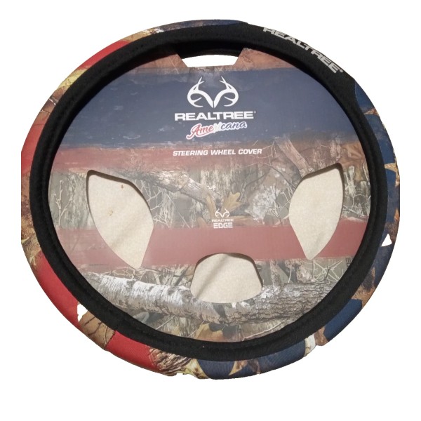 Realtree Real Tree American Steering Wheel Cover Red White Blue