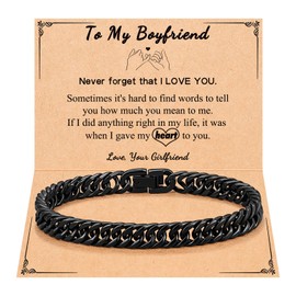 PINKDODO Boyfriend Valentines Day Gifts, Gifts for Him Boyfriend From Girlfriend, Bracelet for Boyfriend Gift Ideas Birthday Christmas I Love You Cute Cool Gifts for Him Boyfriend BF Men