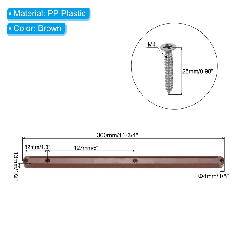 PATIKIL 12 Inch Drawer Slides, 8 Pcs Plastic Guide Rails