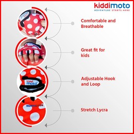 Children's Bike Gloves Red/White Dots Gloves KM m (5 Years)