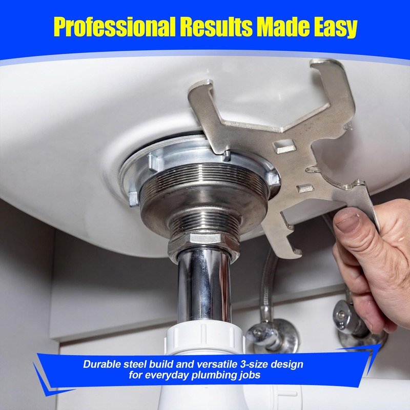 Feekoon 3 Way Sink Strainer Wrench, Basket Strainer Wrench with