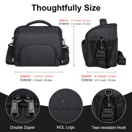 NOL Natural Organic Lifestyle Large Lunch Bag Insulated Cooler lunch Bag for Men Waterproof Lightweight Lunch Box Organiser Leakproof Cooler Tote for Work (Black)