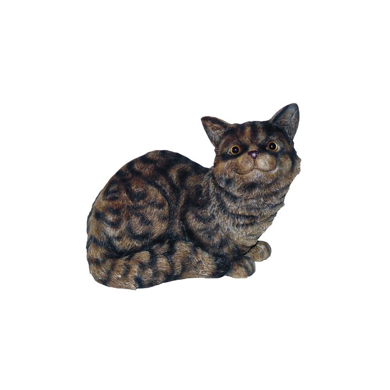 Cat Sitting Down Tiger Gray Statue by Michael Carr Designs