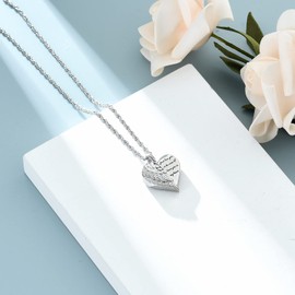 shajwo Cremation Jewelry Angel Wing Heart Urn Necklaces for Ashes Memorial Keepsake Pendant for Women Men,Silver