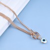 Inateannal Boho Evil Eye Necklace Open Circle Toggle Necklace Evil