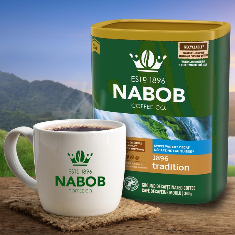 Nabob Medium Roast Swiss Water Decaf 1896 Tradition Ground Coffee,