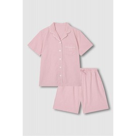 JAJU [JAJU] Women's Seersucker 5-Part Pajama Set_Dark Pink