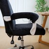 FORCHEER Office Chair Cover with Armrest Cover Black Velvet Stretch