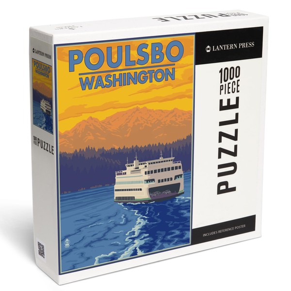 Poulsbo, Washington, Ferry and Sunset (1000 Piece Puzzle, Challenging Jigsaw