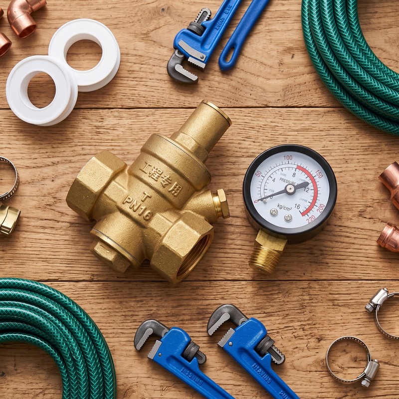 DN20 Water Pressure Decompression Valve with Gauge Meter Brass Material