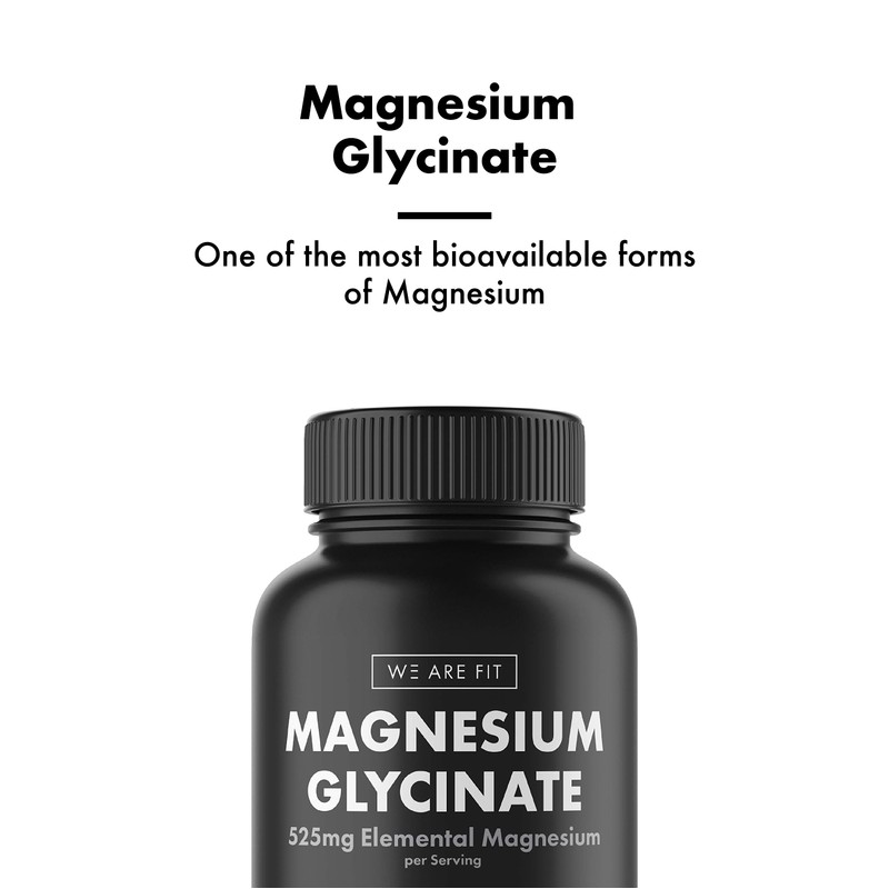 Magnesium Glycinate 525 mg Elemental Complex -125% DV High Absorption