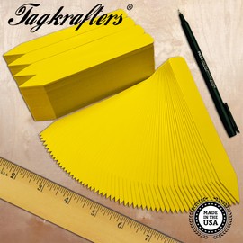 TAGKRAFTERS 6" x 5/8" Yellow Premium Pot Stakes with Marker - 500 Pcs - Plastic Plant Tags and Labels - Nursery Garden Tree Labels Waterproof Writeable | Made in The USA |