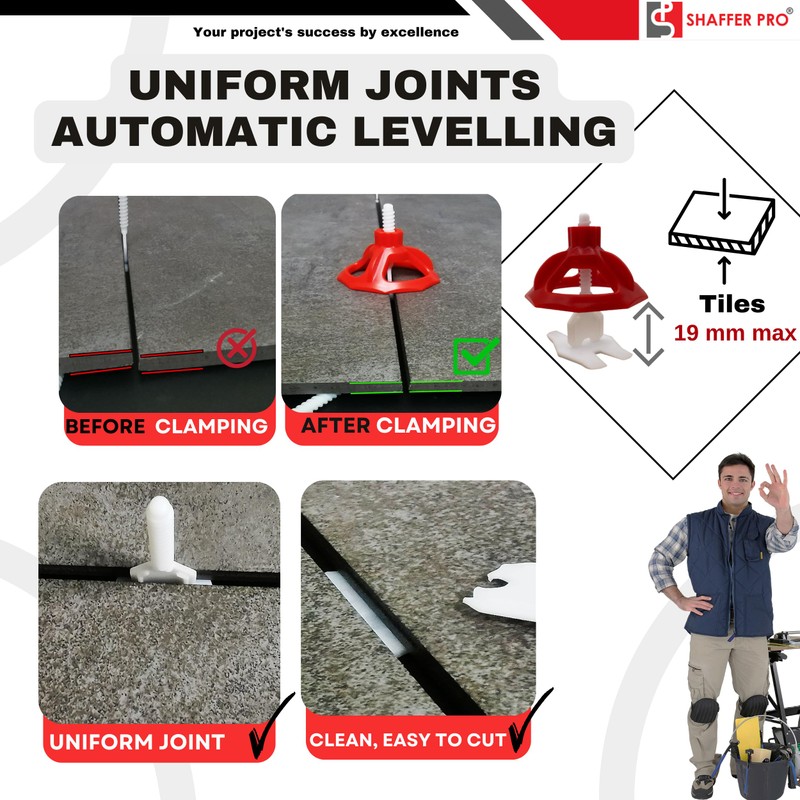 Tile Levelling System spacers 4 mm 250 Clips 3 –
