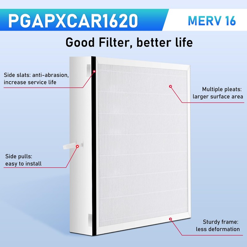 PGAPXCAR1620 Merv16 Replacement Filter Compatible With Bryant/Carrier Purifier PGAPXCAR1620 APGAPXCAR1620