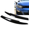 2Pcs/Set Front Headlight Eyebrow Eyelid Strips Cover Trim Glossy Black