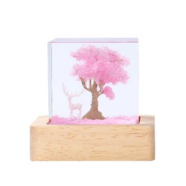 brambing Sakura Elk Resin Ambient Light Bubble Free, Non Stringy, Odorless, Durable Premium Home Decor Piece, Perfect Craft for Collection Ideal Gift Choice. (Sakura - deep Pink, Small - 5CM)