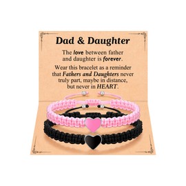 UPROMI Fathers' Day Gifts for Dad from Daughter, Father Daughter Bracelet Christimas Birthday Easter Gifts for Dad Daddy Ideas