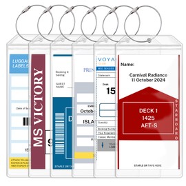 HABGP 6 Pack Cruise Luggage Tags, Clear Luggage Tags Holder for Carnival, NCL, Princess, MSC Cruise Ships Suitcases, Wide Waterproof Luggage Bag Tags with Loop for Cruise Essentials 2024 & 2025