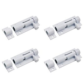 LICTOP White Aluminum Alloy Slide Bolt Latch Door Barrel 2 Inch Mini Security Gate Sliding Latch 4pcs