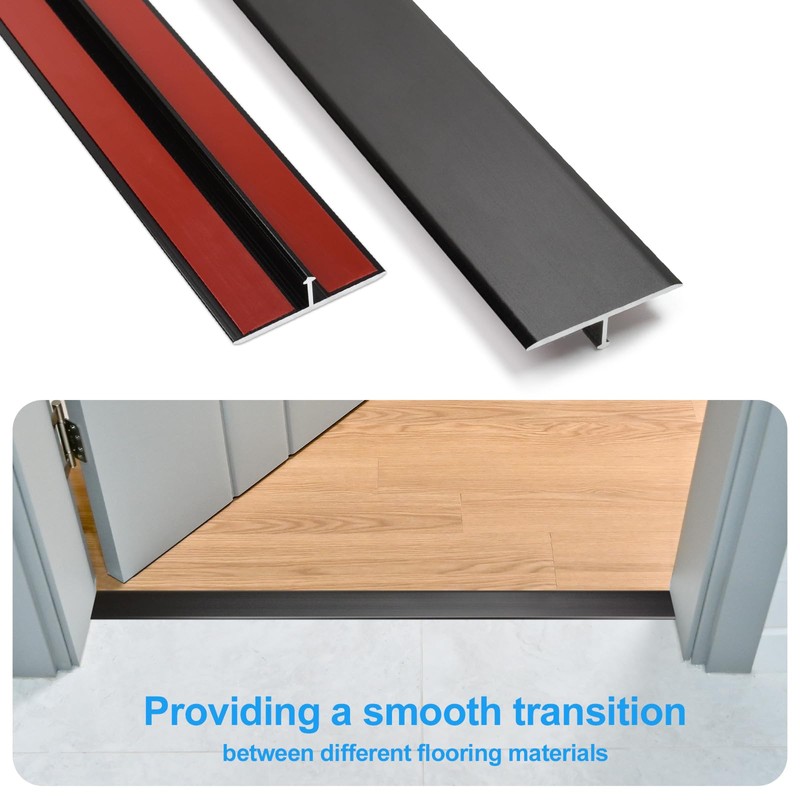 Orechic Metal Floor Transition Strips for Doorways, Self-Adhesive Aluminum T-Molding