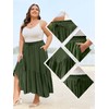 Moon Wood Women's Plus Size Boho Maxi Skirt Tiered Flowy