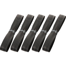 Raquex Racket Ridged Overgrip Tape - 5 Pack Black Racquet Over Grip Tape - Anti Slip Overgrip for Tennis Racket, Badminton, or Squash – Recyclable cardboard outer packaging