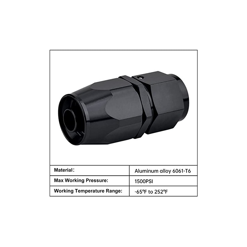 Evil Energy 6AN Hose End Fitting - 4 Pack Black