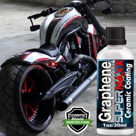 SUPERMAXX CERAMIC PRO GRADE MOTORCYCLE GRAPHENE COATING SCRATCH RESISTANCE GLOSS- 30ml KIT