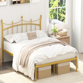 Merronix Queen Size Heavy Duty Bed Frame W/ Crown-Shaped Headboard for Girls Kids Adults