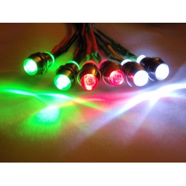 RC Plane Navigational LED Lights 2 White, 2 Green and 2 Red 5mm for Heli Drone Multi Propeller Navi DJI Phantom