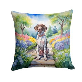 Caroline's Treasures Spring Path Throw Pillow, 14Hx14W, German Shorthaired Pointer 6633