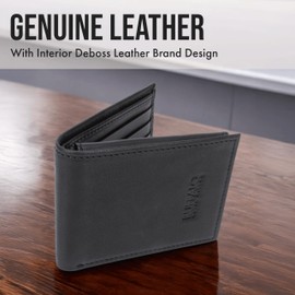 Buffalo David Bitton Blake Slimfold Genuine Leather Wallet for Men, Credit Card Holder with ID Window, 6 Card Slots & 1 Money Slots, Black