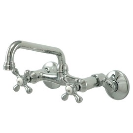 Kingston Brass KS213C Kingston Two Handle Wall Mount Kitchen Faucet, Polished Chrome