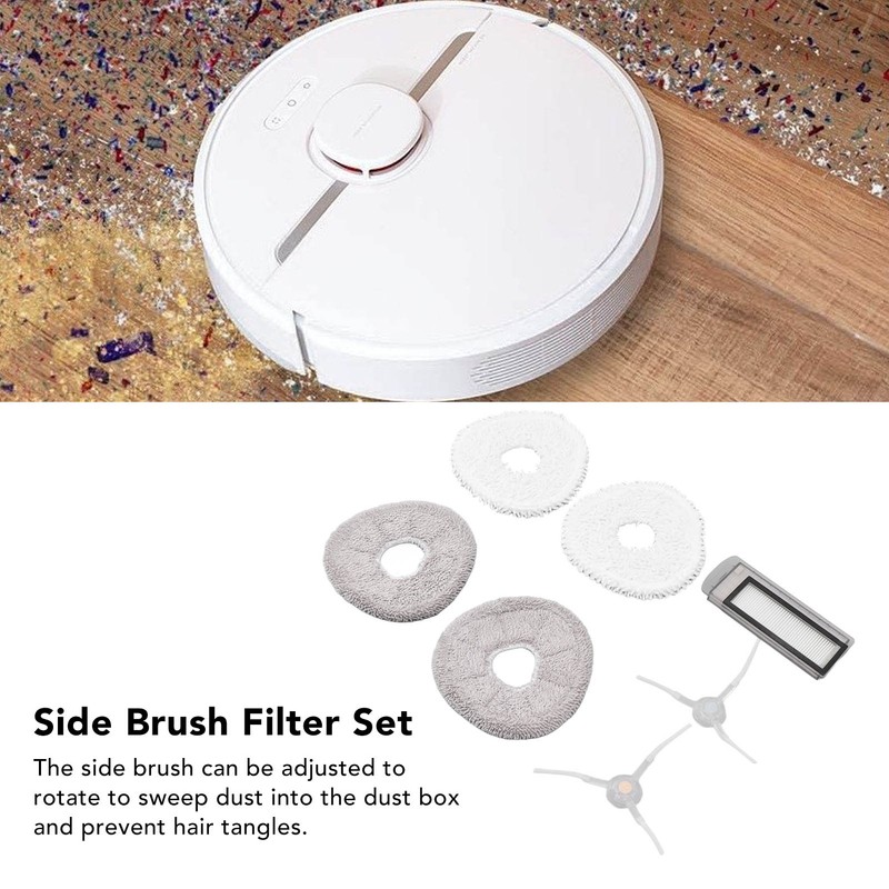 Side Brush Strainer White Gray Mopping Cloth Compatible for J1