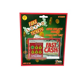 Jereco Global Phony Fake Lotto Tickets Set of 10 Super Realistic Scratch Off Lottery Ticket Joke Prank (1 Pack)