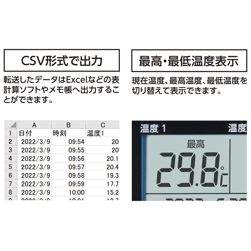Shinwa Sokutei 73126 Digital Thermometer I with Data Logging Function,
