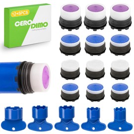 CeroDimo 12 PCS Faucet Aerators with 5 PCS Aerator Key for Sink Faucet, Faucet Aerator Removal Tool, Faucet Aerator Replacement for Bathroom or Kitchen Sink, M16.5 M18.5 M21.5 M24