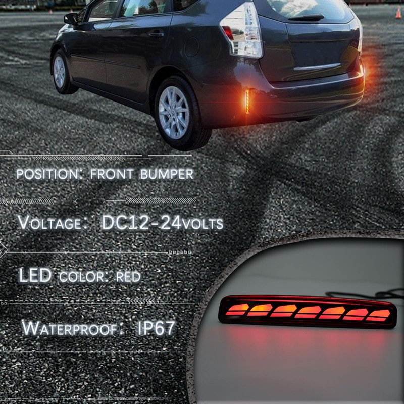 GEEGEETOP Full Lens LED Rear Reflector Bumper Fog Light Assembly
