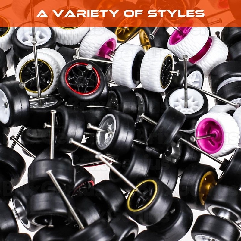 1/64 Wheel Mix/Random Real Riders Wheel Rim Tire Set for