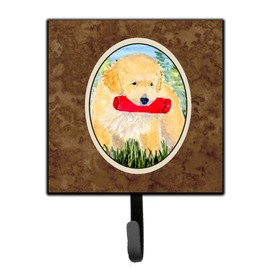 Caroline's Treasures SS8858SH4 Golden Retriever Leash or Key Holder, Wall Hooks, Key Hooks Holder, Coat Rack Wall Mount, Coat Hooks, Hooks for Hanging Keys, Towels, Aprons, Leashes,
