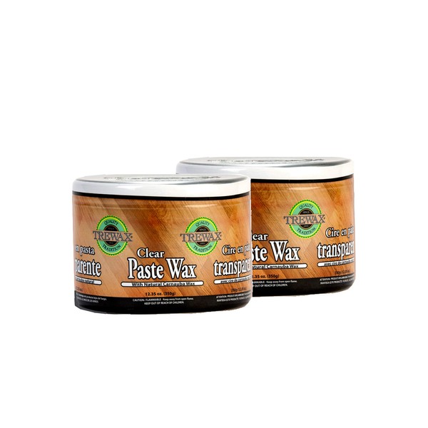 Trewax Paste Wax with Carnauba Wax, Clear, 12.35-Ounce, Pack of 2, Ideal on Hardwood Floors, Fine Furniture, Granite, Marble, and Bronze