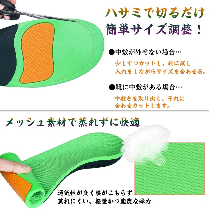 Bhcanae Insole, Arch Support, Shock Absorption, Footbed Cushion, Arch Support,