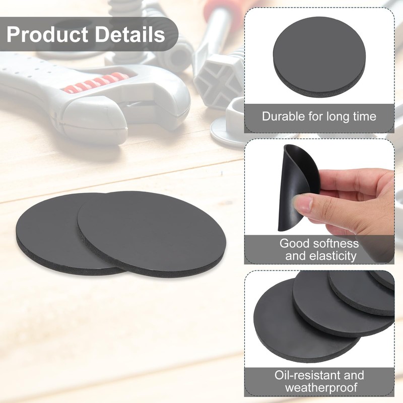 PATIKIL Rubber Solid Discs Washers, 20 Pcs 50mm OD x