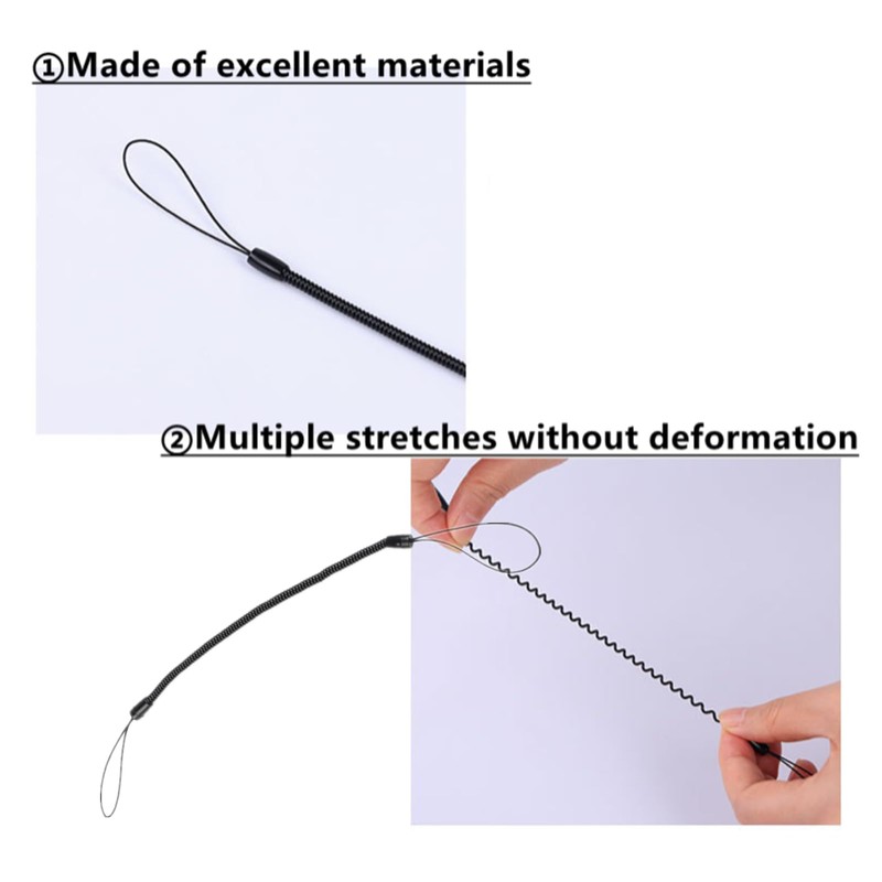 ZWxqysp 10 Pack Elastic Lanyard Tether, Retractable Spring Coil Strap