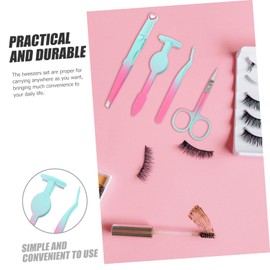 TOVINANNA Eyebrow Clip Brush Precision Tweezers for Women Lash Extension Tweezers In-grown Hair Removal Tool Portable Eyebrow Kit